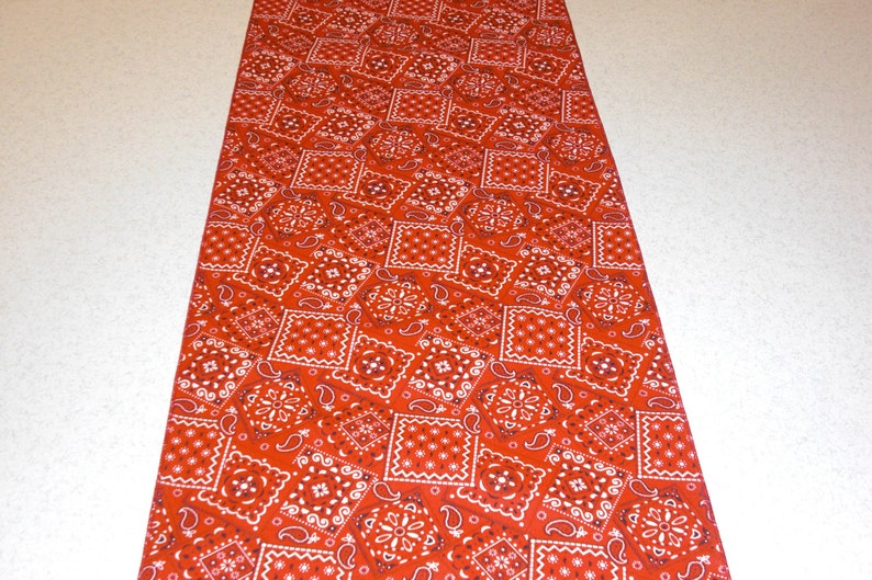 11 X 108 Inche Eco Friendly Red Bandana Print Table Runner Etsy