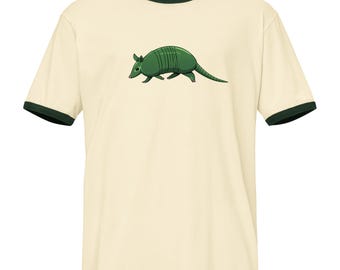 Austin Armadillo Texas Unisex ringer t-shirt green Dillo