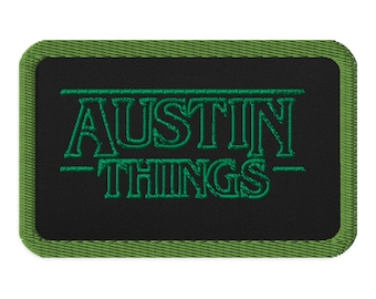 Austin Things Embroidered Patch, Green & Black, Iron On