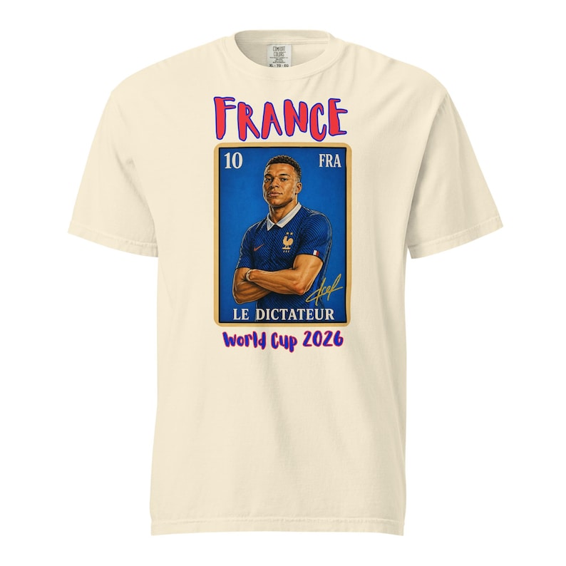 France soccer futbol player Unisex garment-dyed heavyweight t-shirt Loteria card Le Dictateur Global Cup 2026