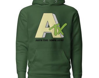 Austin Texas FC fotboll Unisex Hoodie retro verde listos logotyp