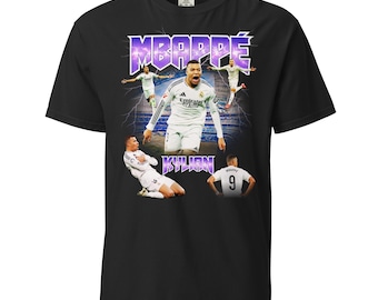 Mbappe Kylian Unisex garment-dyed heavyweight t-shirt Real Madrid soccer vintage tee
