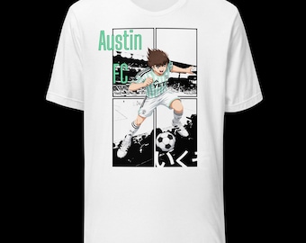 Austin FC Texas fotboll unisex t-shirt manga stil grafisk retro anime