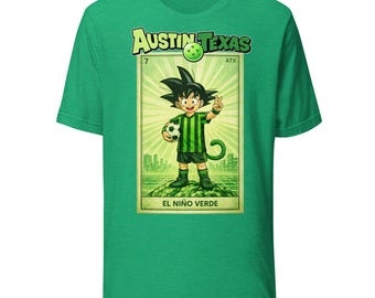 Austin Texas Anime Fotbollströja, El Niño Verde Graphic Tee