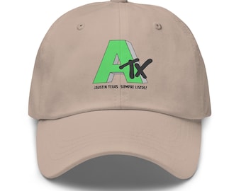 Austin Texas FC fotboll pappakeps retro grön listos logotyp grön svart