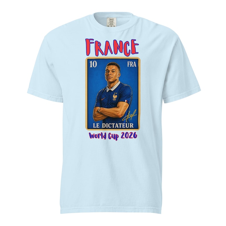 France soccer futbol player Unisex garment-dyed heavyweight t-shirt Loteria card Le Dictateur Global Cup 2026