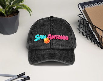 Gorra vintage de sarga de algodón de San Antonio, estilo retro de los 80
