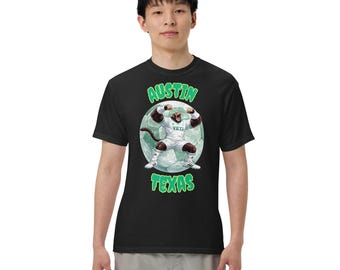 Austin Texas Soccer T-Shirt, Yeti Beast Mode, Garment Dyed Cotton