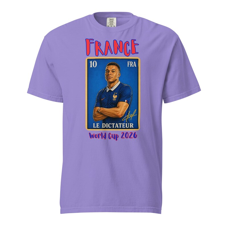 France soccer futbol player Unisex garment-dyed heavyweight t-shirt Loteria card Le Dictateur Global Cup 2026