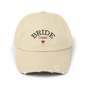 Bride Crew Distressed Cap, Wedding Hat, Bridal Party Accessory, Bachelorette Cap, Bridal Shower Gift