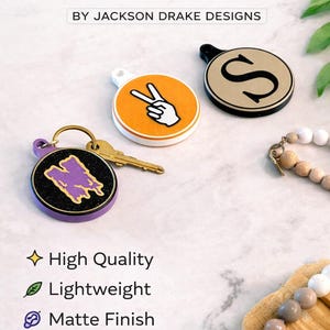 Op maat gemaakte 3D-geprinte sleutelhangers | Icon-sleutelhangers, uniek cadeau, sleutelkoord, initiaal