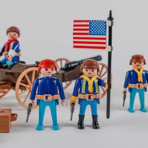 Playmobil Custom Imprimé 3D - Soldat Cavalerie Nordiste ACW Avec Harnais - Très Bon état
