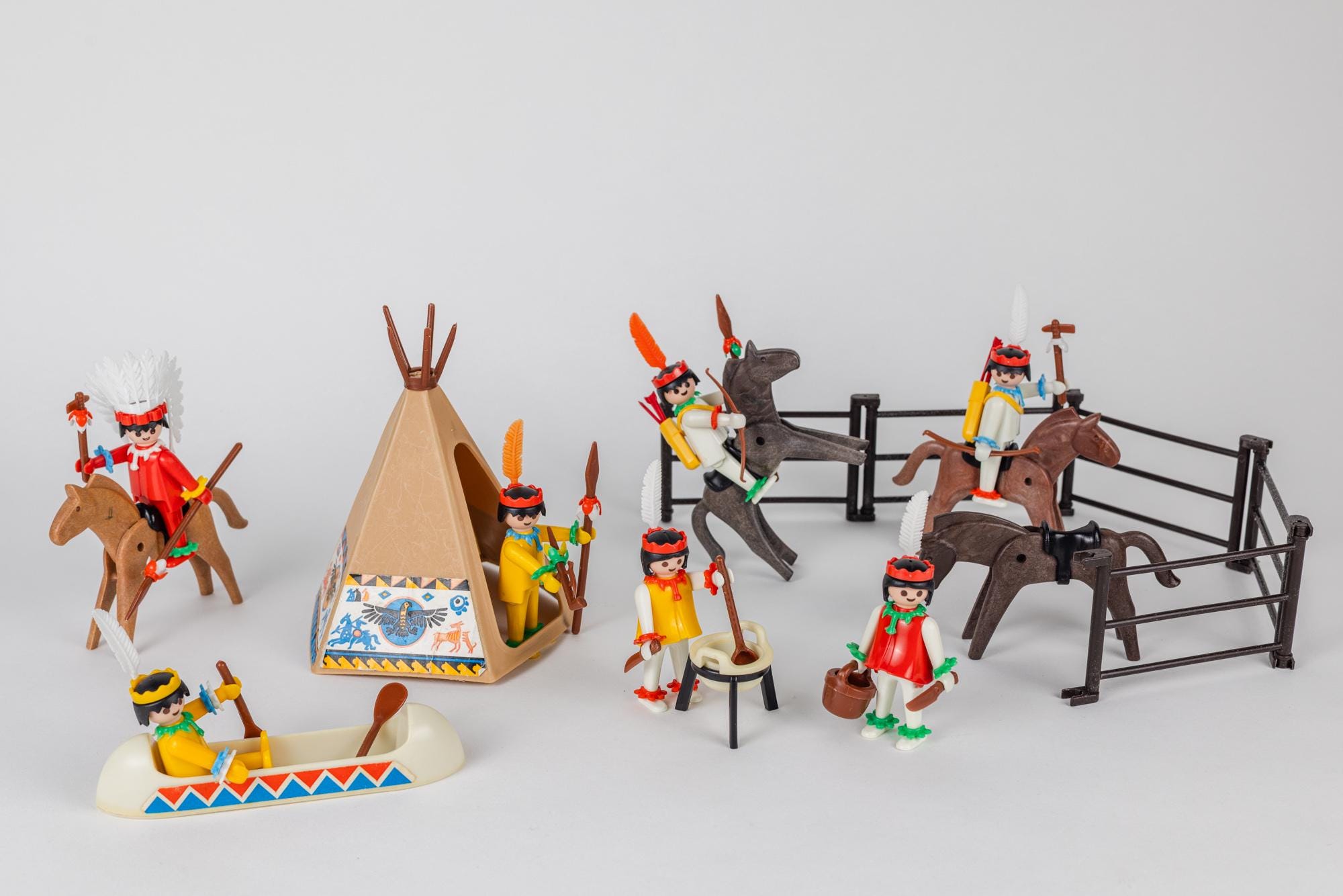 PLAYMOBIL (E107) INDIENS - Lot de 2 Carquois Jaunes Sans Flèche