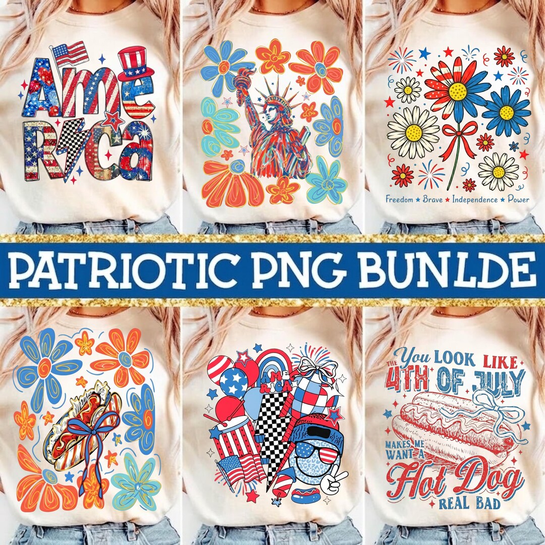 4th of July Bundle Png, Retro America Png, Preppy America Coquette PNG ...