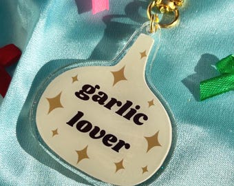 Glitter Vitlöksälskare Akrylväska Berlock – Quirky Foodie Nyckelringstillbehör