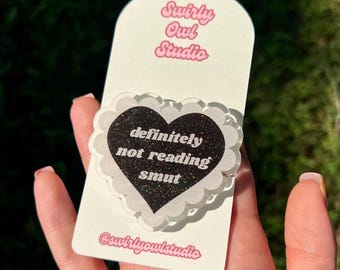 "Definitely Not Reading Smut Magnetischer Kindle Griff - BookTok Aesthetic Glitter Phone Grip ""BookTok"" - Lustiger ""Bookish"" Phone Stand."