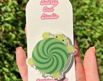 Söt glittersköldpadda magnetisk Kindle-hållare - Glittrigt kawaii-telefongrepp - Söt djurtelefonhållare - Unik present till sköldpaddsälskare