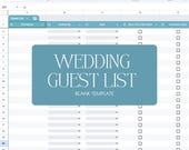Wedding Guest List Template | Editable Google Sheets Spreadsheet for Planning & RSVPs