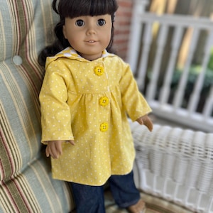 Custom 18 inch doll jacket with coordinating lining.