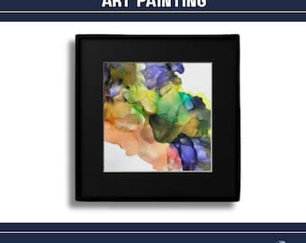 Abstract Alcohol Ink Art Painting - Original (11" x 11")