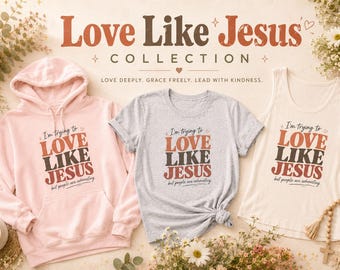 Estoy tratando de amar como Jesús, pero la gente es agotadora. Ropa cristiana / Camiseta divertida de Jesús / Atuendo para la iglesia / Regalos cristianos