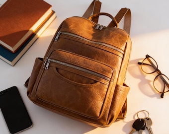 Genuine Leather Women Backpack – Luxury Sheepskin Travel Backpack, Classic Fashion School Bag for Girls 2024