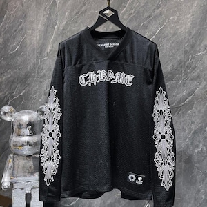 chinese dress ladies Chrome Hearts Chrome Hearts Scroll Logo Long Sleeve Tee Black & White Long Sleeve main image 0