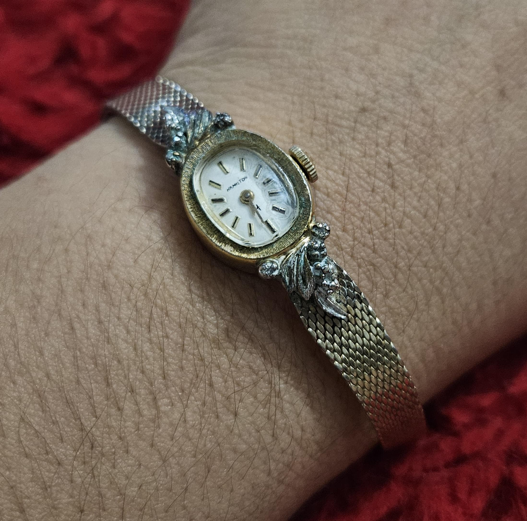 woman\'s hamilton 10 K gold filled watch band, works Vintage 10k gold filled Hamilton ladies Watch | Mercari main image 3