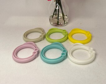 6 Pieces PASTEL Mix Stroller Clips // Toy Clip // Toy Holder // Sew in Baby Toy // Handmade Baby Gifts // Toy Sampler