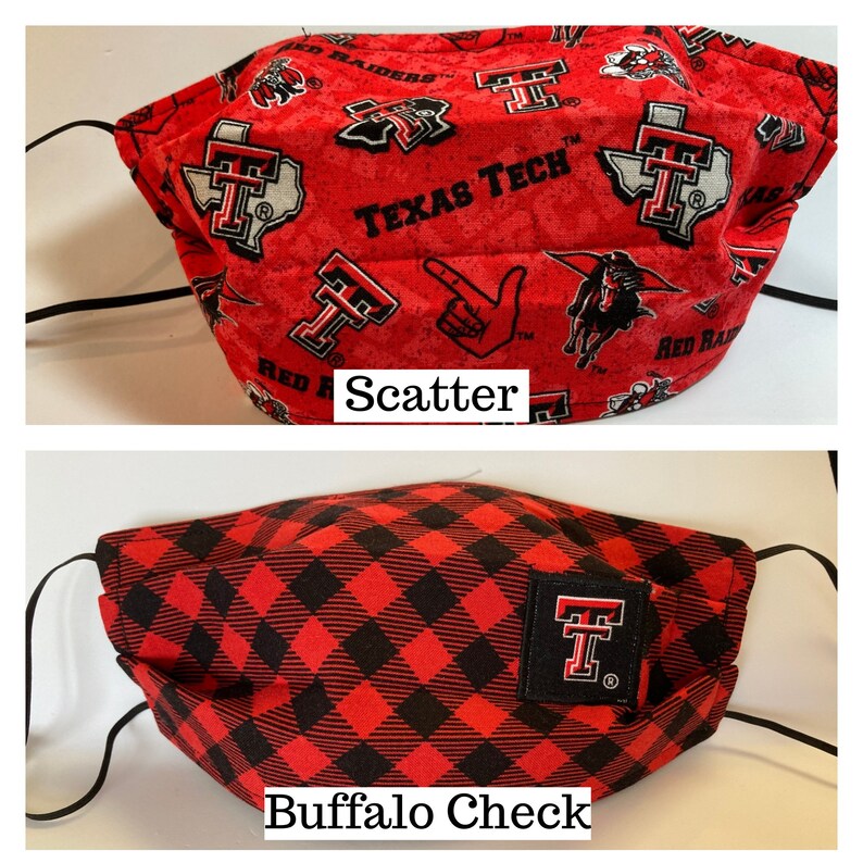 Fabric Face Mask Texas Tech / Fabric Mask Red Raiders TTU Mask Etsy