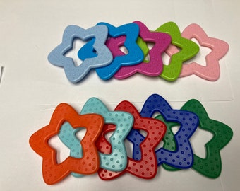 10 pc Baby STAR Ring SaMpLeR  // Star Shaped Baby Toys // Baby Teething // Teething Toys // ==SPECIAL==