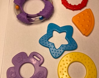 Lavender Rattle Ring and Toy Sampler // 6 piece matching set // DIY Baby // Handmade Sew In Toys