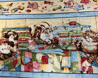 1 yard Quilting Purr-Fection Fabric // Debbie Cook for SSI // South Seas Imports // cat fabric // sewing notions