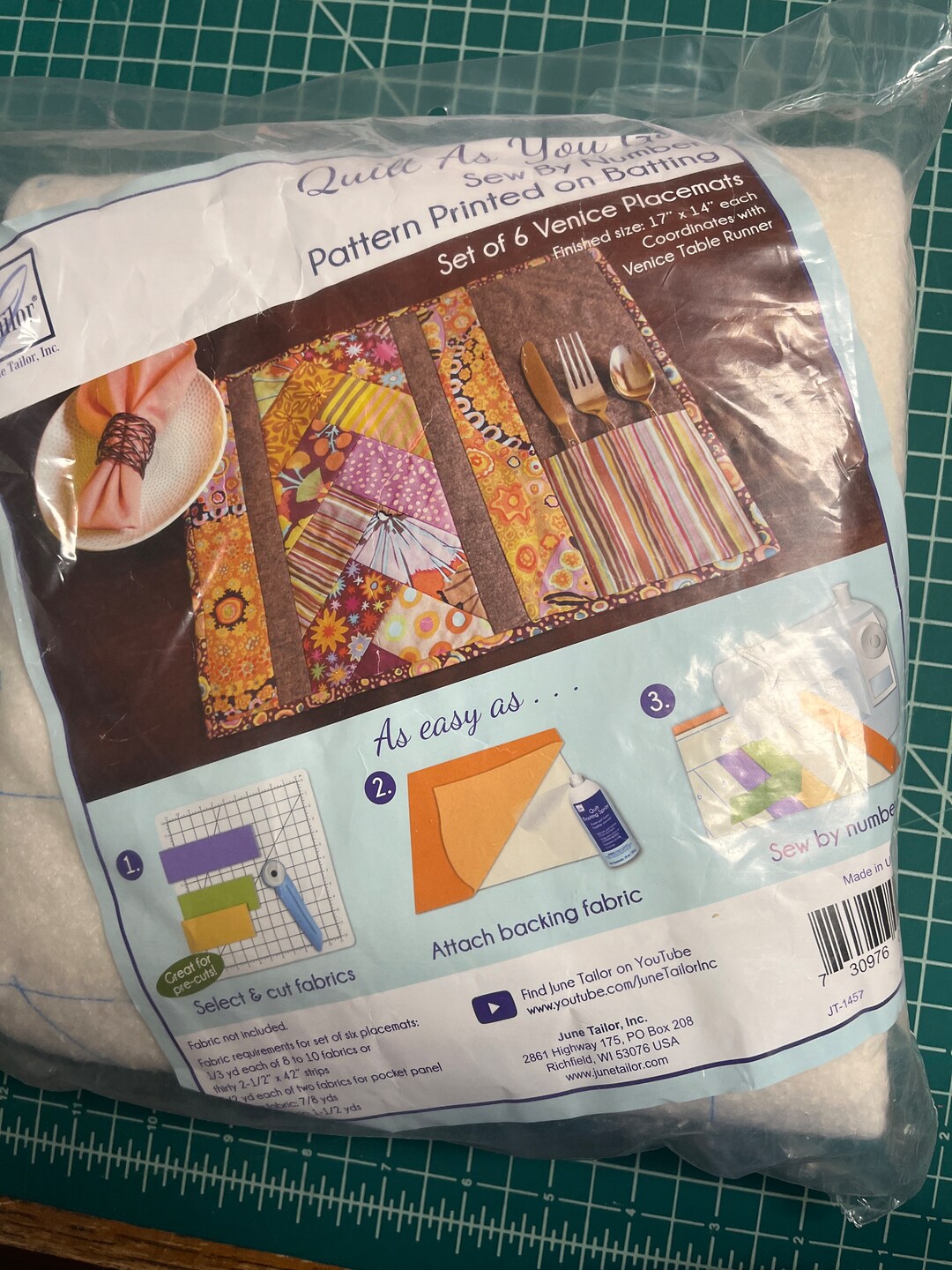 Quilt as You Go // Venice Placemats set of 6 // June Tailor Etsy