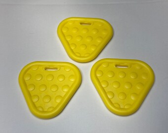 3 pack YELLOW // TRIANGLE Shaped Baby Teething Toys // Sew In Baby Toys // Quiet Book