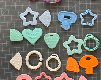 23 piece Sew In Baby Teething Shapes PASTEL COLOR Sampler // Baby Teething DIY Baby Toys // Sensory Toys // Sensory Baby