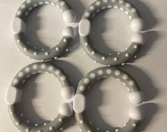 ALL GRAY Baby Toy LINKS // Teething Toy Connectors // Stroller Toy // Baby Teething Toy // Diaper Bag