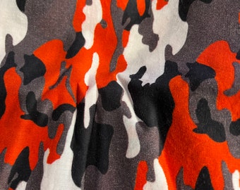 2 yd Red and Black Camouflage Fabric // camo fabric