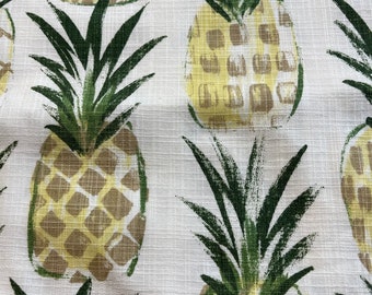 TROPICAL Pineapple Premier Prints Inc slub canvas duck cloth // 2 yards // for upholstery pillows curtains and more