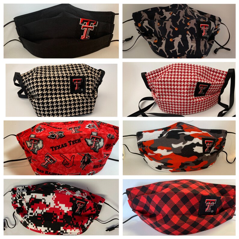 Fabric Face Mask Texas Tech / Fabric Mask Red Raiders TTU Mask Etsy