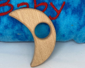 slice of MOON sky celestial // Beech Wood Shape //  Wooden Teether 4 Baby // Optional Laser Engraving Personalized