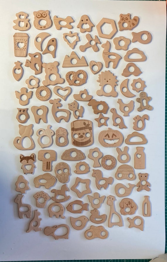 wooden teether shapes