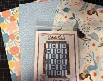 3 Yard Quilt Kit // Dear Stella Mermaids Fabric and Free Fabric Cafe Pattern Included