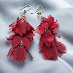 Red Tassel Hypoallergenic earrings with plastic hooks and personalized message