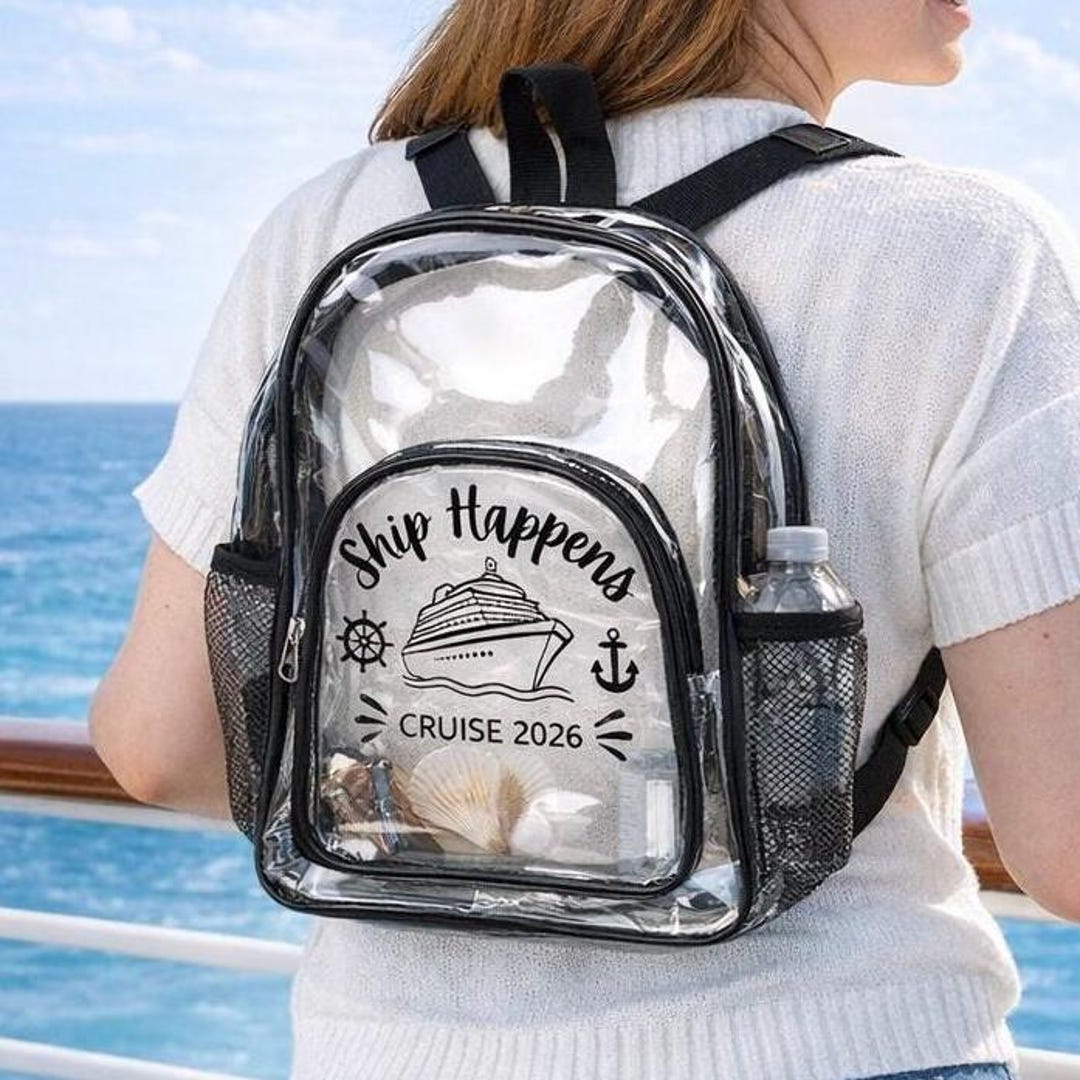 Clear Stadium Backpack | Cruise Ship Design, Water Resistant PVC - Etsy