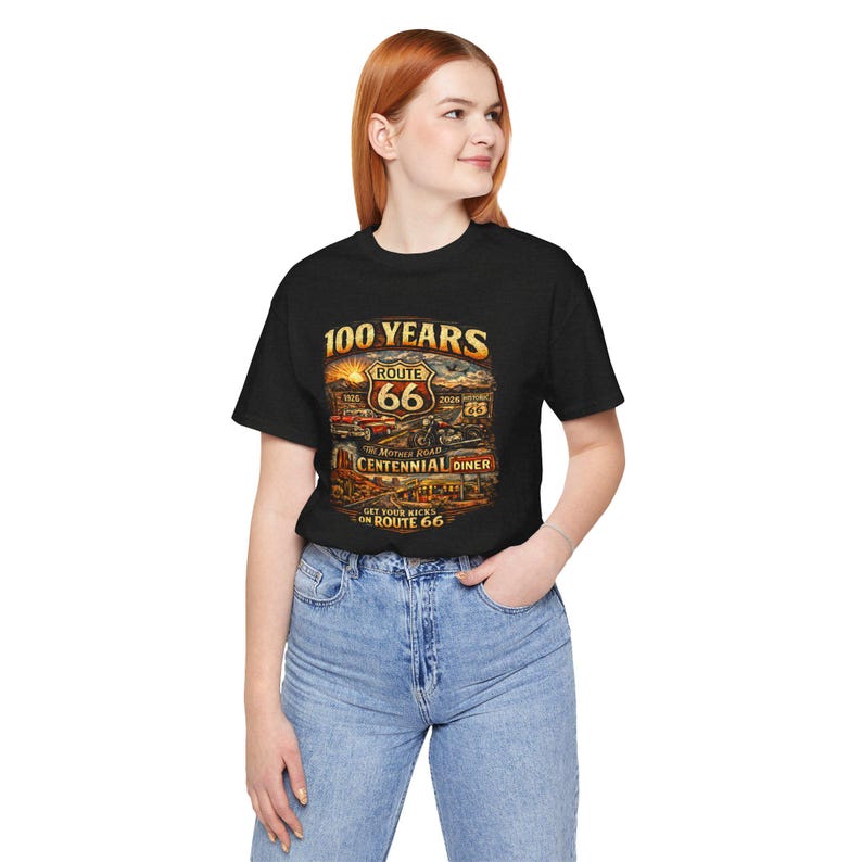 Route 66 Centennial 100 Years T-Shirt | Vintage Roadtrip Tee image 16