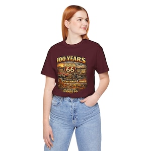 Route 66 Centennial 100 Years T-Shirt | Vintage Roadtrip Tee image 18