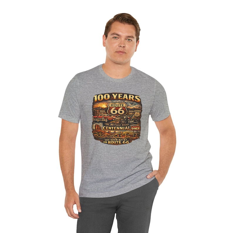 Route 66 Centennial 100 Years T-Shirt | Vintage Roadtrip Tee image 12