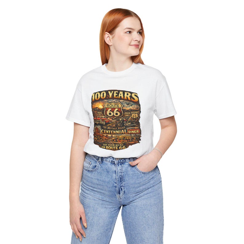Route 66 Centennial 100 Years T-Shirt | Vintage Roadtrip Tee image 14