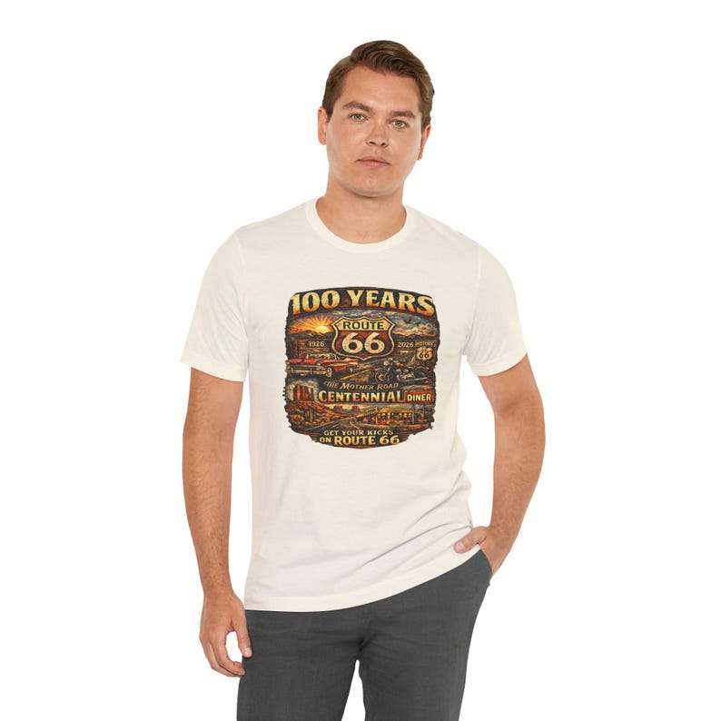 Route 66 Centennial 100 Years T-Shirt | Vintage Roadtrip Tee image 10